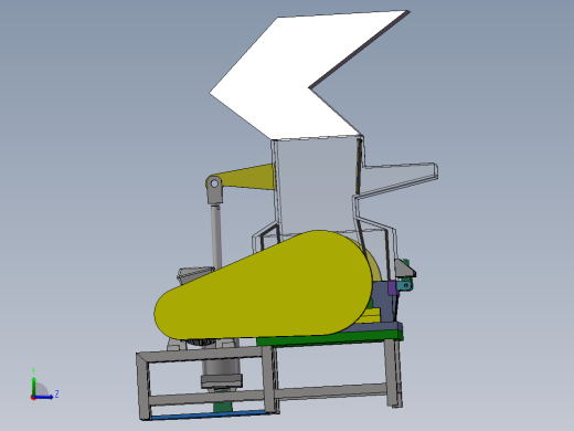 塑料破碎机3d图纸 立式粉碎机3d 机械设备素材 塑料粉碎机3d模型左视缩略图