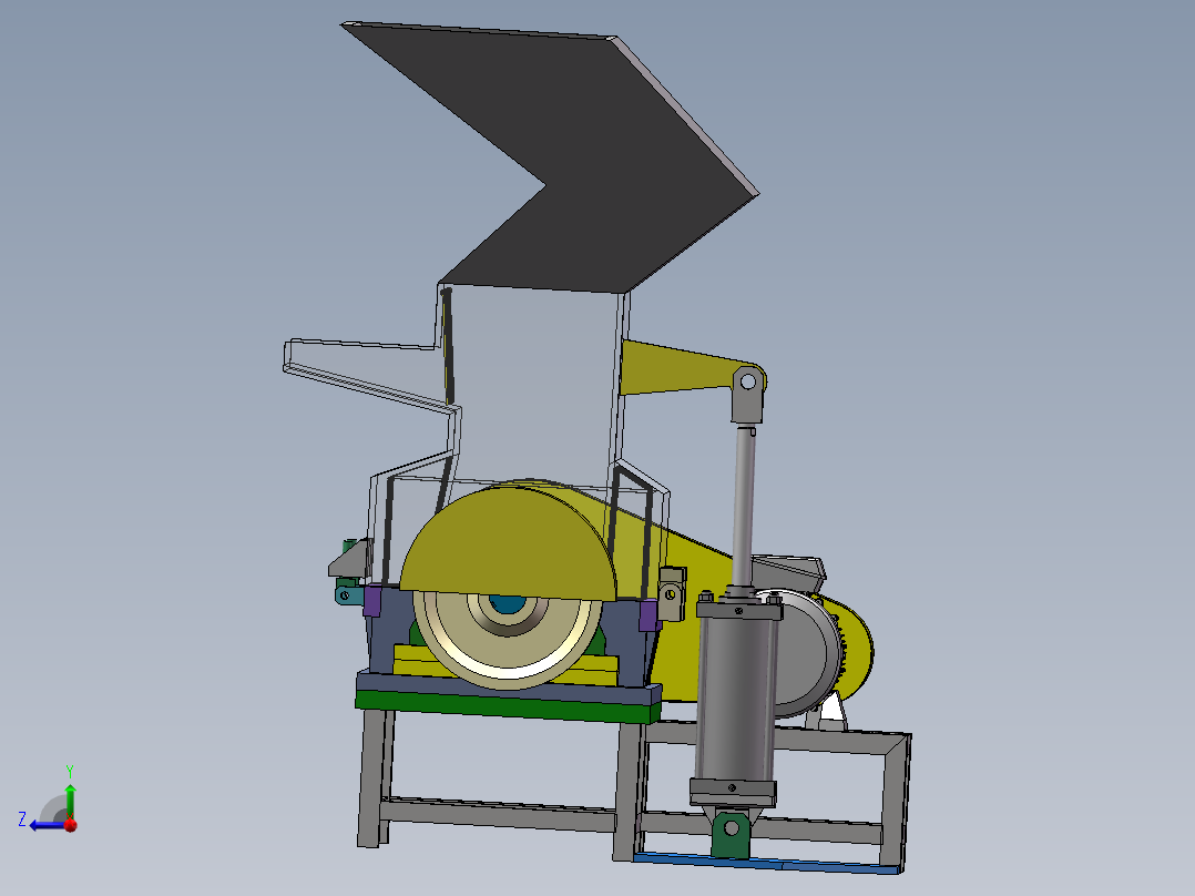 塑料破碎机3d图纸 立式粉碎机3d 机械设备素材 塑料粉碎机3d模型右视图