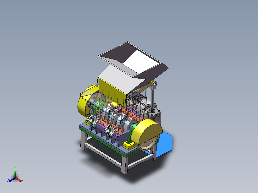 塑料破碎机3d图纸 立式粉碎机3d 机械设备素材 塑料粉碎机3d模型正等轴测图