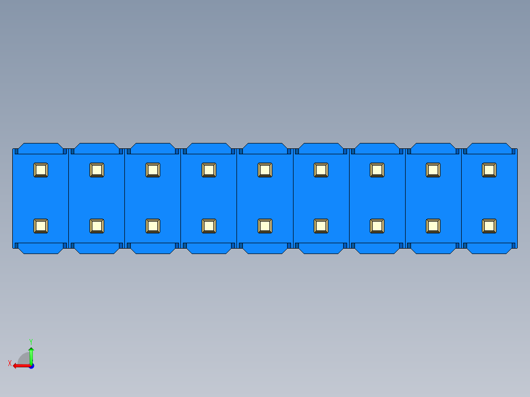 彩色公头100mil（2.54mm）系列-DS1021_blue_2x09p_100mil_Type19_rev1.0后视图