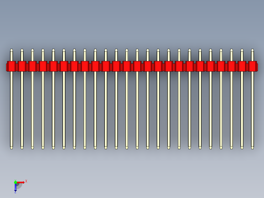彩色公头100mil（2.54mm）系列-DS1021_red_1x24p_100mil_Type19_rev1.0俯视图