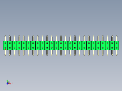 彩色公排针 100mil 2.54mm 系列-DS1022_green_50p_100mil_TypeSMT_rev1.0前视缩略图
