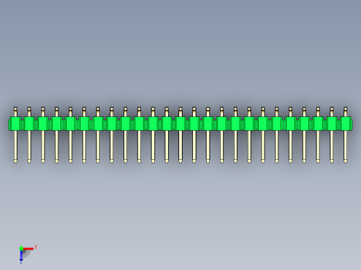 彩色公排针 100mil 2.54mm 系列-DS1022_green_50p_100mil_TypeSMT_rev1.0俯视缩略图