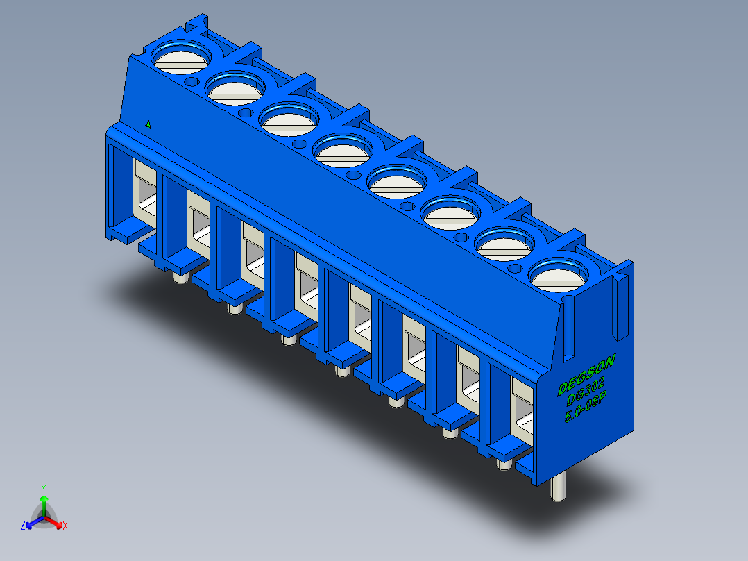DEGSON DG302 系列 5.0 接线端子-DG302-5.0-08P-12-00AH主视图