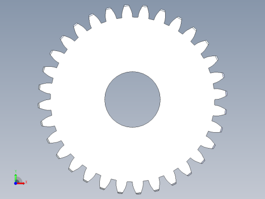 正齿轮-m0.5 20PA 32t Spur Gear前视缩略图