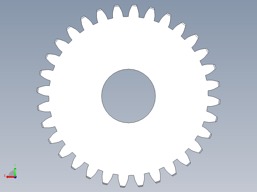 正齿轮-m0.5 20PA 32t Spur Gear后视图