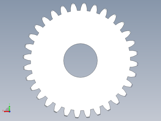 正齿轮-m0.5 20PA 32t Spur Gear后视缩略图