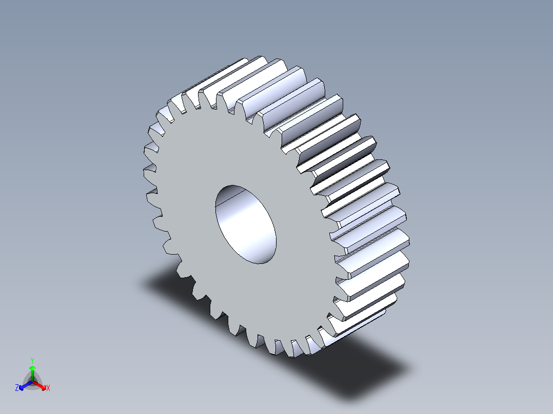 正齿轮-m0.5 20PA 32t Spur Gear正等轴测图