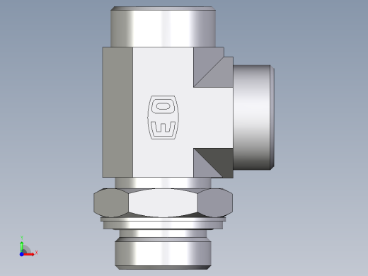 卡套式工业通用硬管接头EO_Adjustable_locknut_run_tee_LEE28LMOMDCF前视缩略图