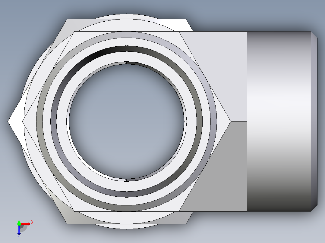 卡套式工业通用硬管接头EO_Adjustable_locknut_run_tee_LEE28LMOMDCF俯视图
