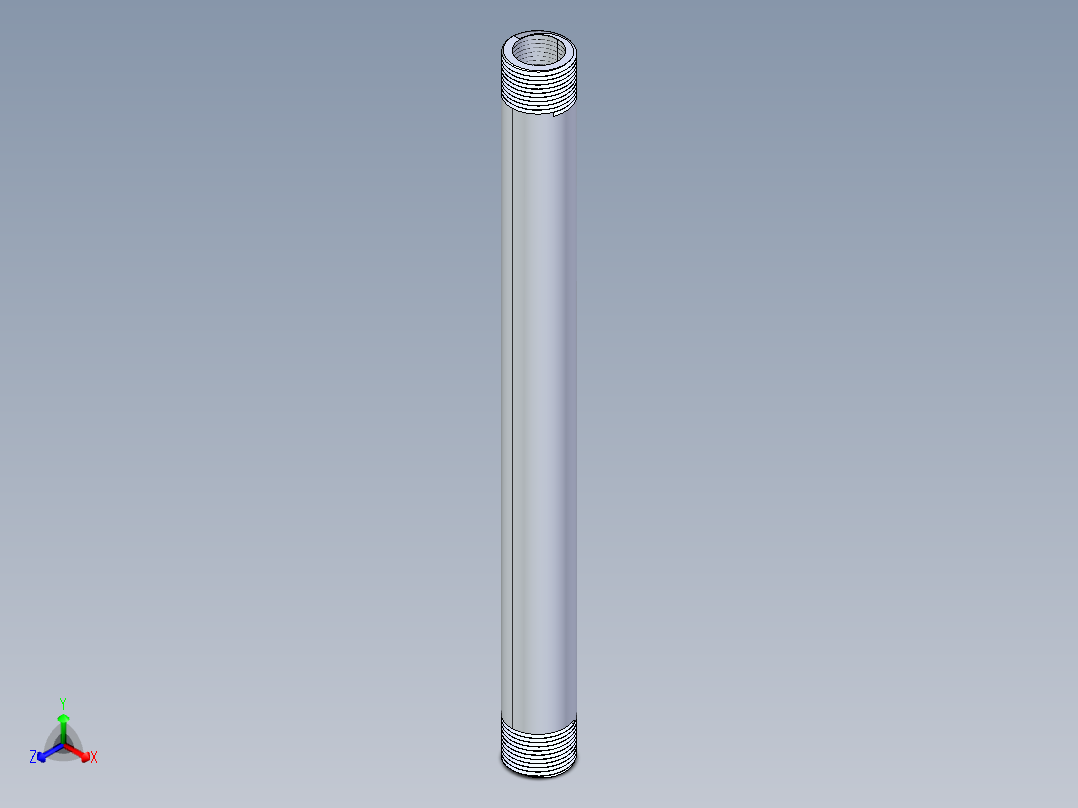 聚氯乙烯配件33-Sch80_Nipple_MPTxMPT_861-112_0.75in x 12in正等轴测图