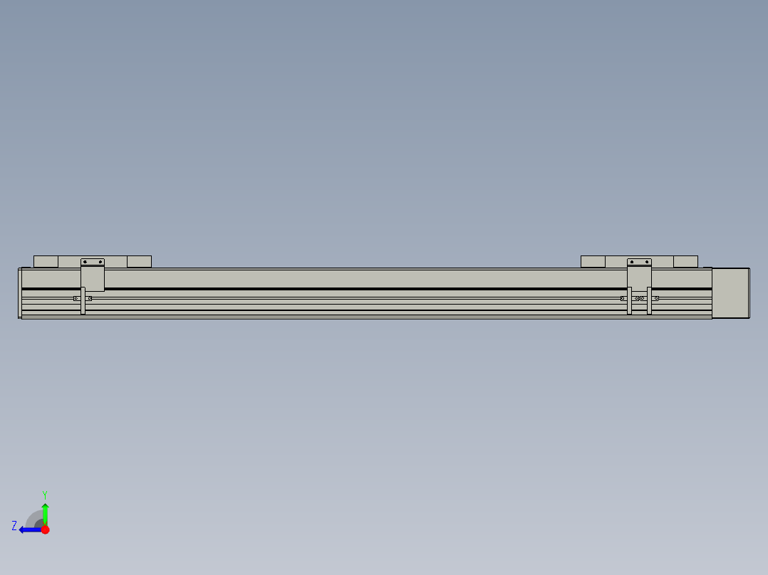 直线模组WG-LHC12-S750-L设计图纸右视图