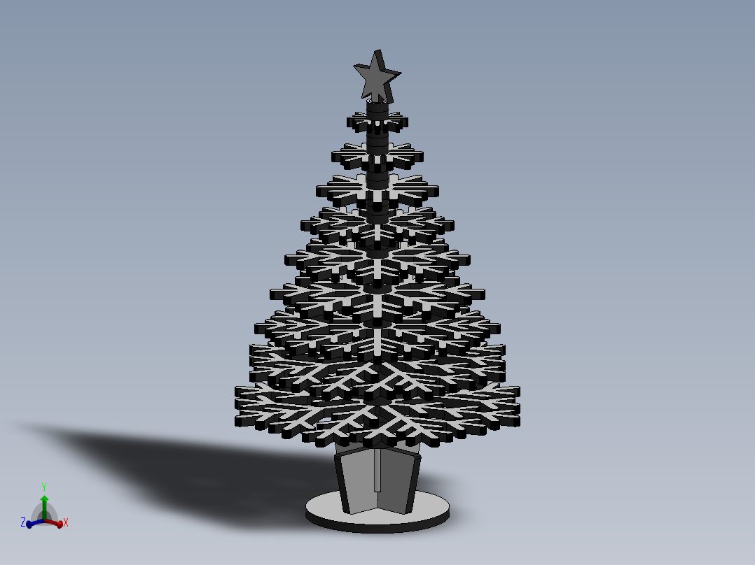 激光下料拼图圣诞树SOLIDWORKS 2017和x_t格式