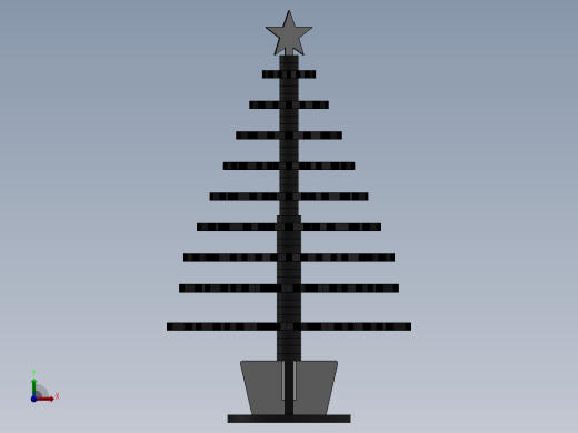 激光下料拼图圣诞树SOLIDWORKS 2017和x_t格式前视缩略图