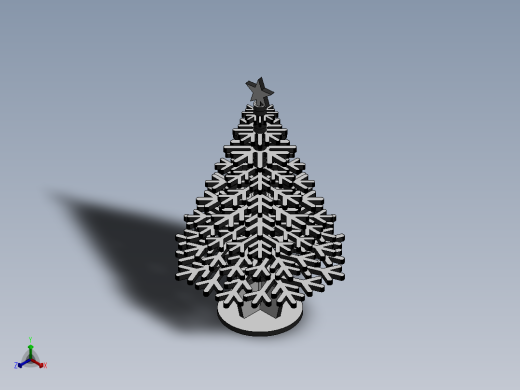 激光下料拼图圣诞树SOLIDWORKS 2017和x_t格式正等轴测缩略图