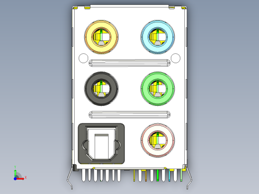 重建音频插孔-POF+音频连接器前视缩略图