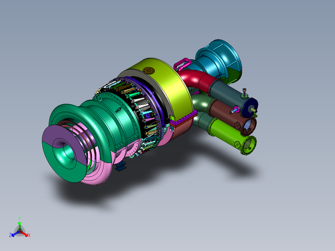 舰载分轴重型燃气轮机主视图