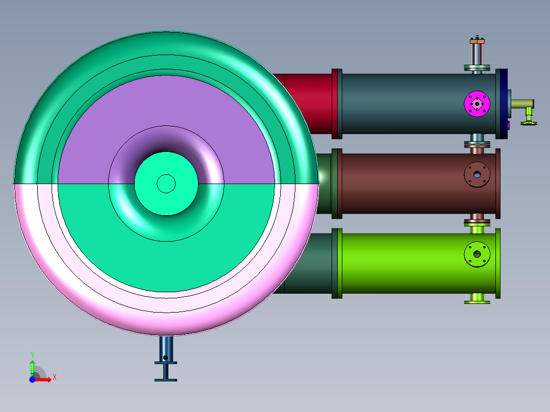 舰载分轴重型燃气轮机前视图