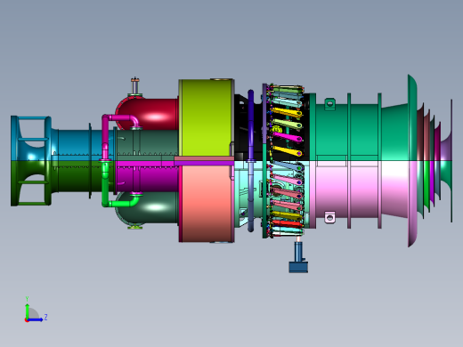 舰载分轴重型燃气轮机左视缩略图