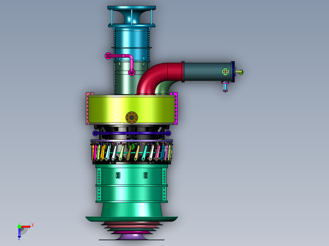 舰载分轴重型燃气轮机俯视图