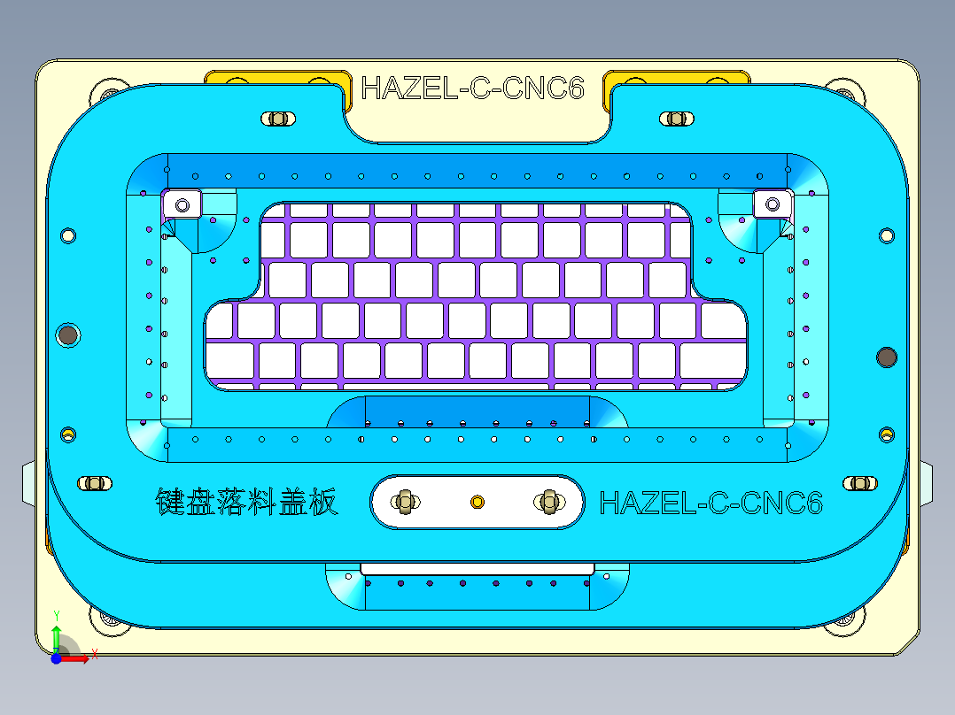 HAZEL-C-笔记本CNC工装夹具三维模型CNC6-0514前视图