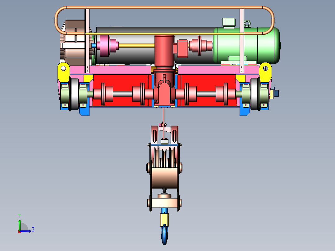 5t起重机小车sw08可编辑左视图