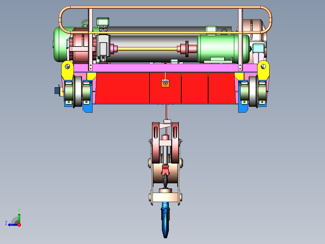 5t起重机小车sw08可编辑右视图