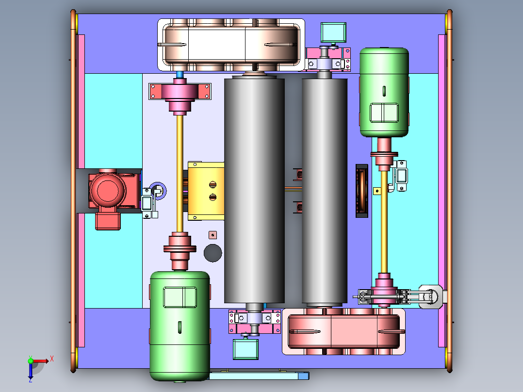 5t起重机小车sw08可编辑俯视图