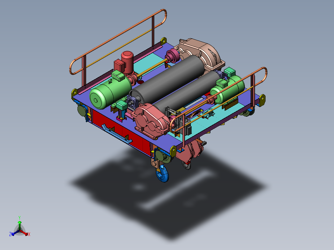 5t起重机小车sw08可编辑正等轴测图