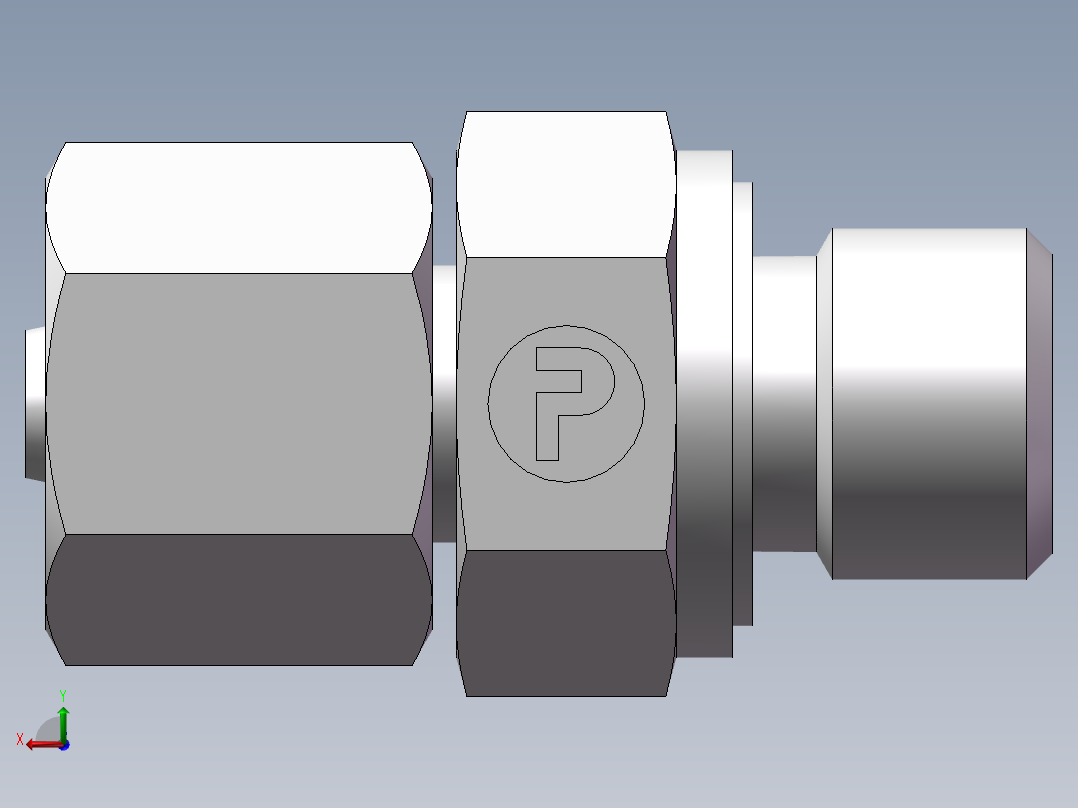 直通管螺纹组合接头、2DC-04-14WD后视图