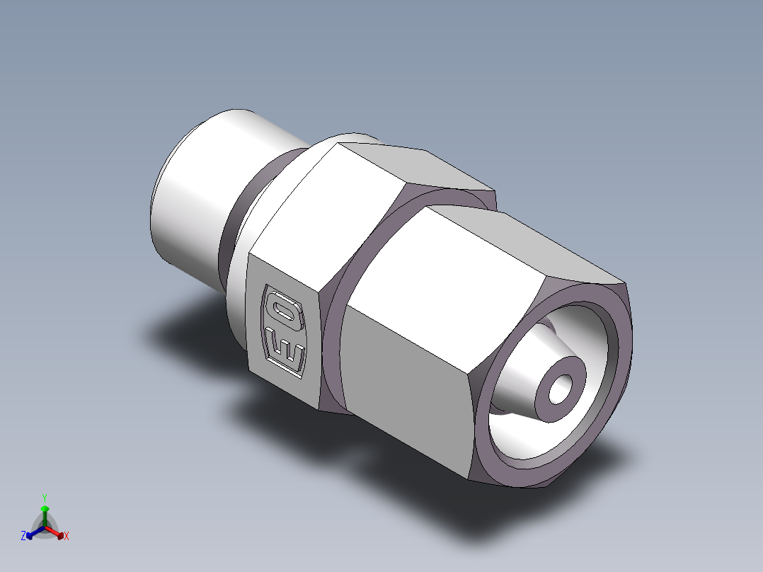 直通管螺纹组合接头、2DC-04-14WD正等轴测图