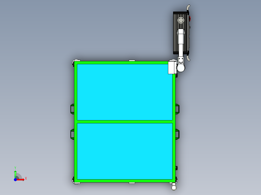 阶梯式工作台设备外框设计前视图