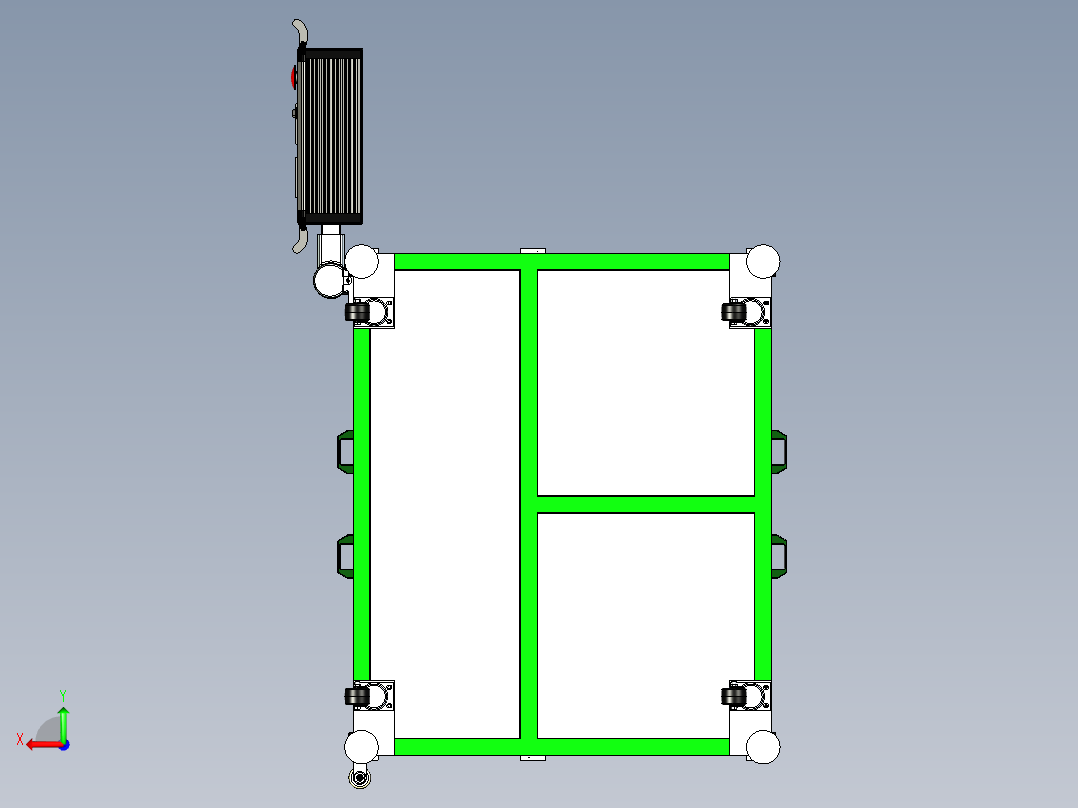 阶梯式工作台设备外框设计后视图