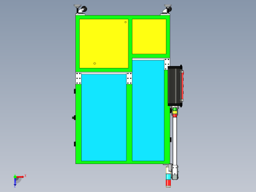 阶梯式工作台设备外框设计俯视缩略图