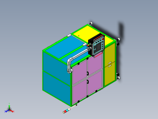 阶梯式工作台设备外框设计正等轴测缩略图