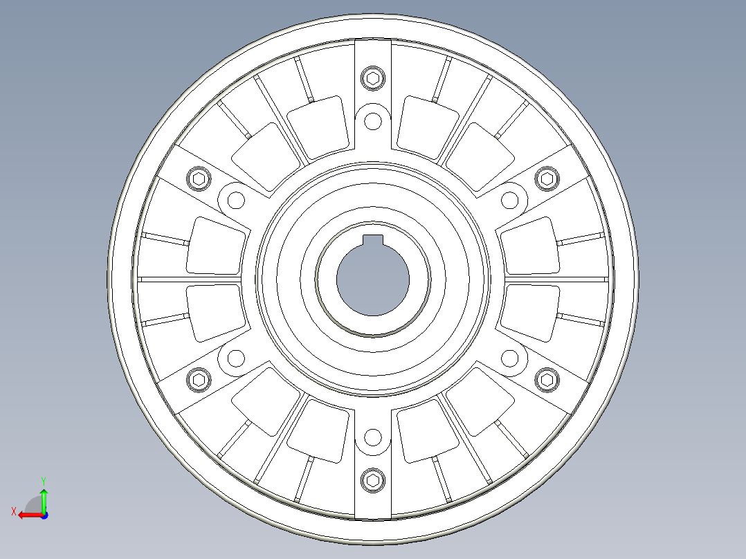 FLK50磁粉离合器后视图