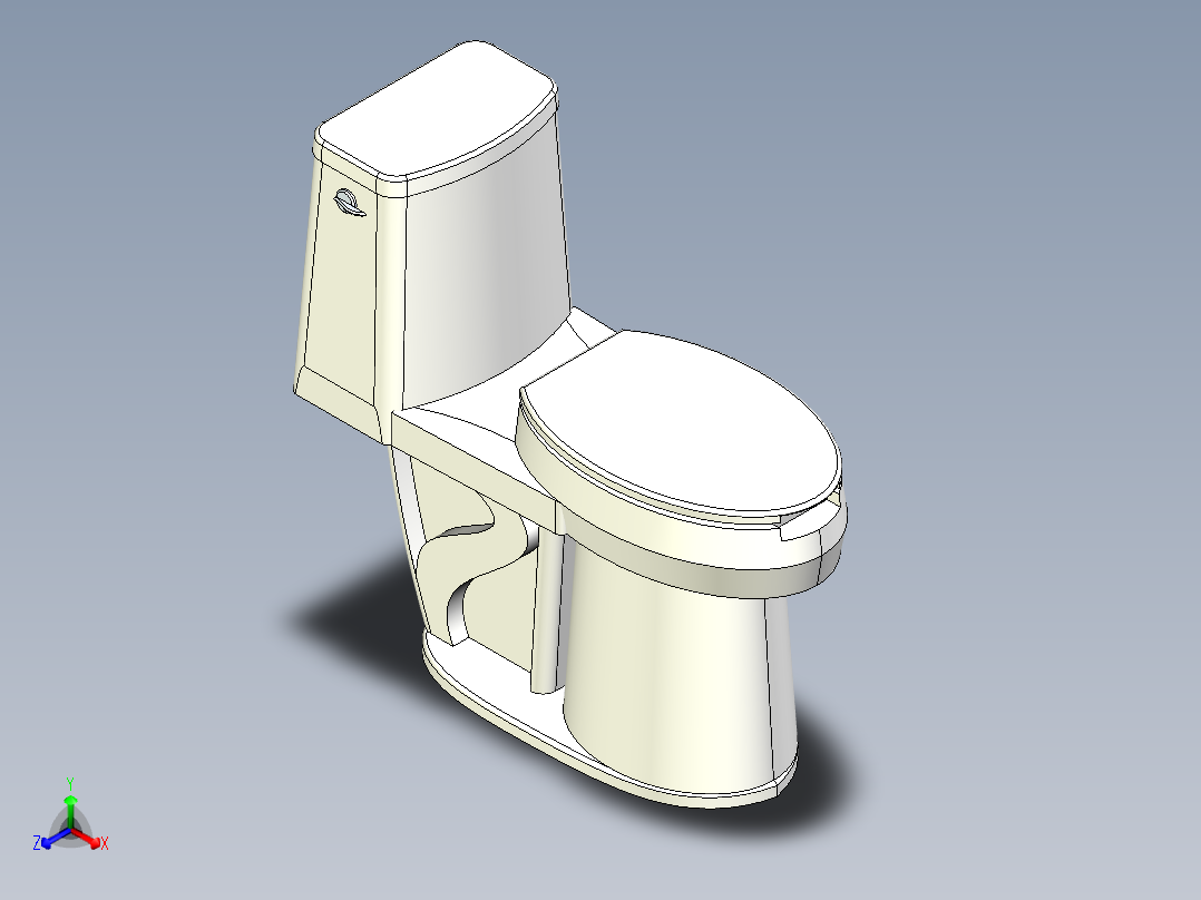 马桶(23)正等轴测图