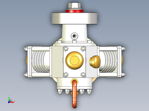 三缸星式蒸汽机three-cylinder-radial-steam-模型格式为 stp igs前视缩略图