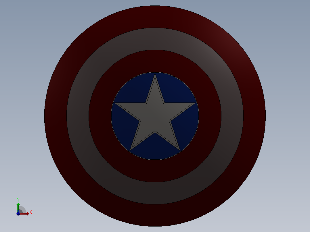 美国队长的盾牌前视图