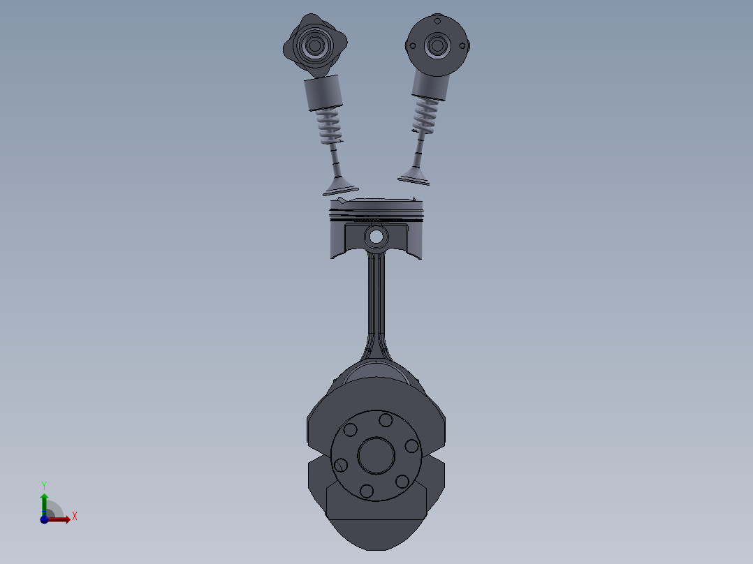 双顶置凸轮轴气门机构前视图