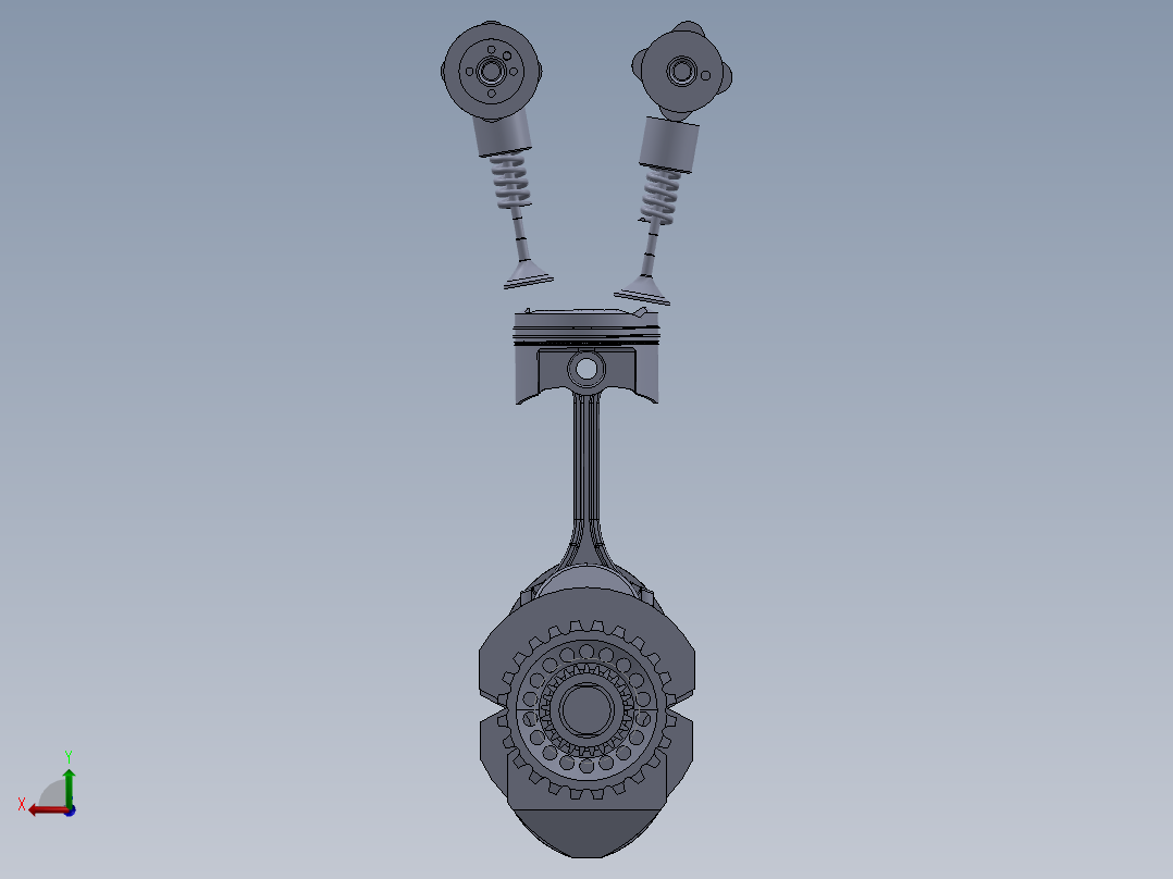 双顶置凸轮轴气门机构后视图