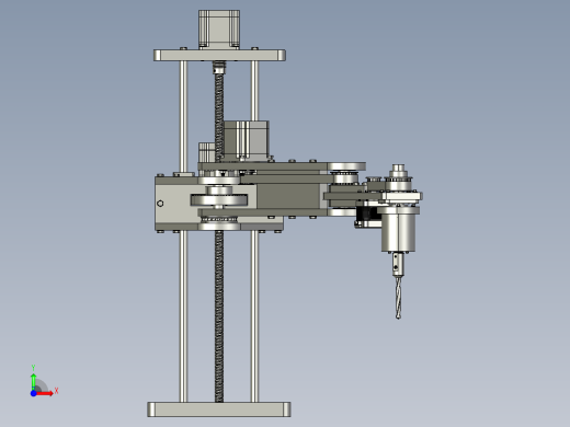 四自由度钻孔圆柱坐标机械臂前视缩略图