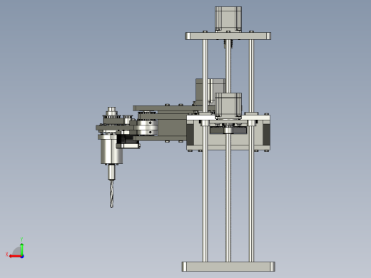 四自由度钻孔圆柱坐标机械臂后视缩略图