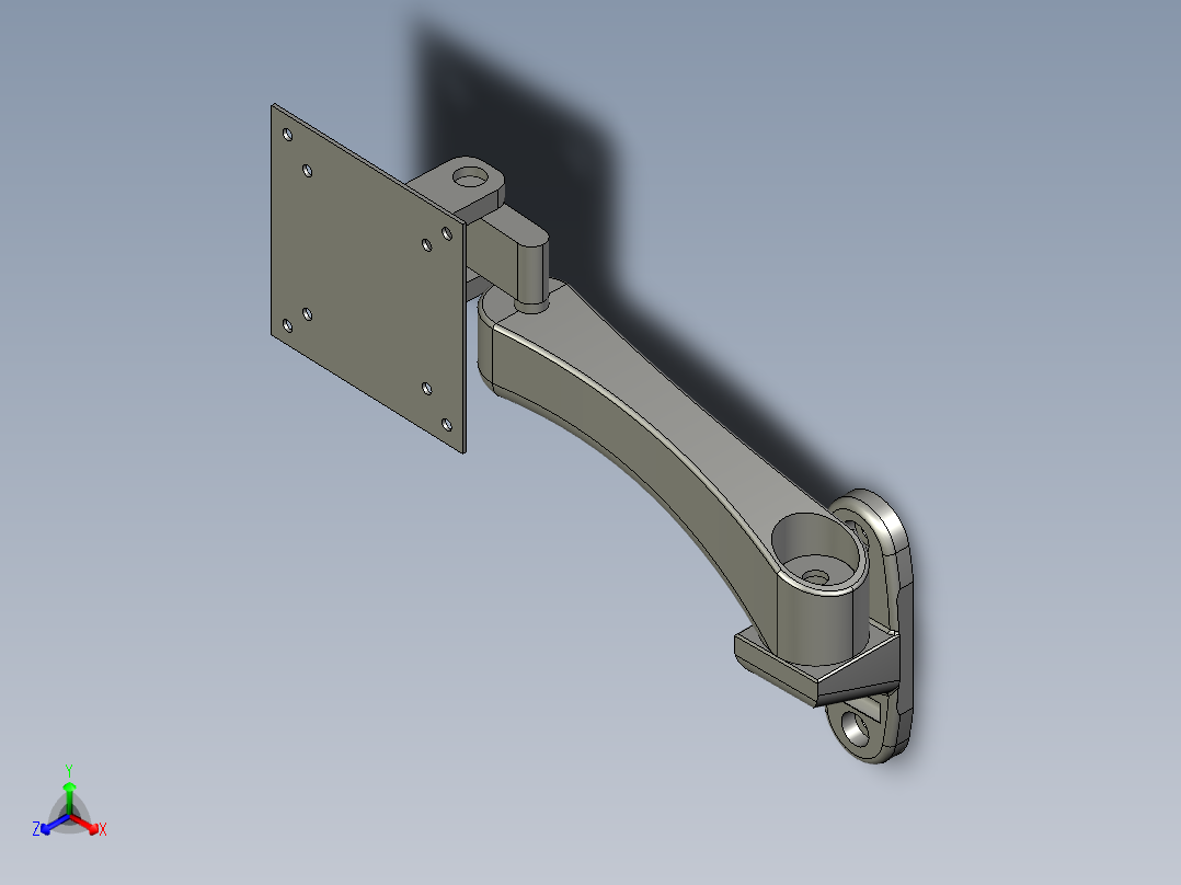 奇朗-WMA-300显示器支架正等轴测图