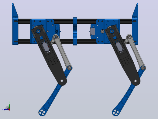 由步进电机和伺服电机制成的玩具机器狗3D数模图纸 Solidworks设计右视缩略图