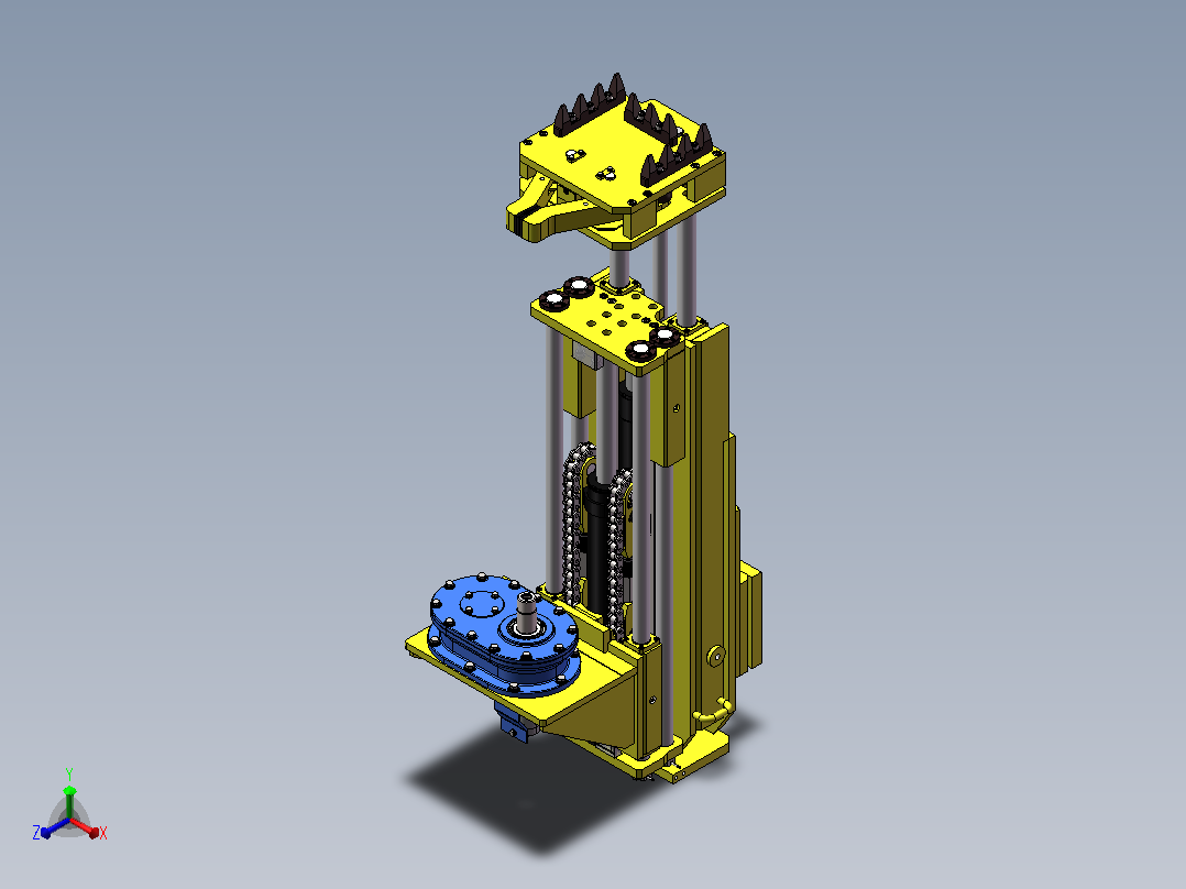掘锚机左锚杆钻机正等轴测图