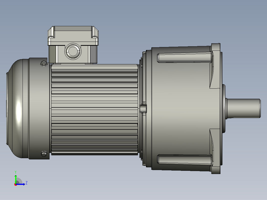 小型三相带刹车三维1.5KW3LS三相带刹车左视图