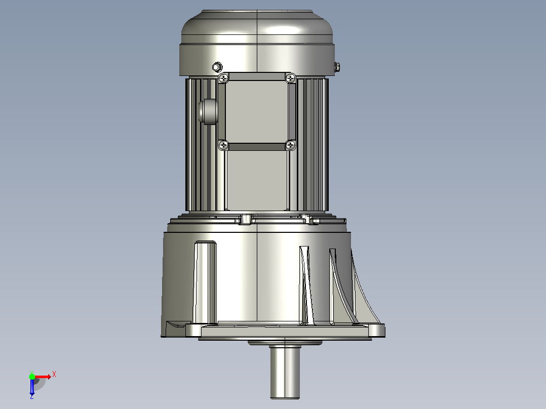 小型三相带刹车三维1.5KW3LS三相带刹车俯视图