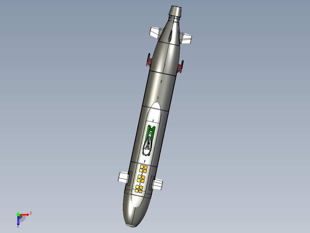 核潜艇CATIA V5 r21模型俯视图