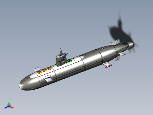 核潜艇CATIA V5 r21模型正等轴测缩略图